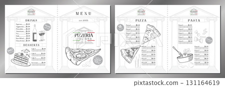 Italian pizza and pasta menu - 2x letter format Italian pizza and pasta menu - 2x letter format 131164619