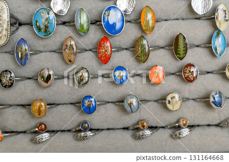 A variety of custom handmade jewelry 131164668