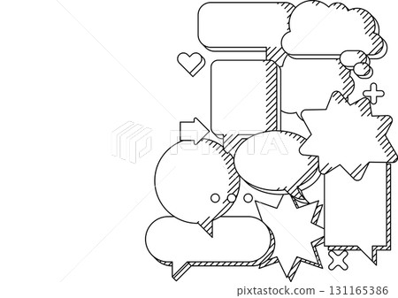 Background with speech bubbles. Decorative abstract objects in line art style. Background with speech bubbles. Decorative abstract objects in line art style. 131165386