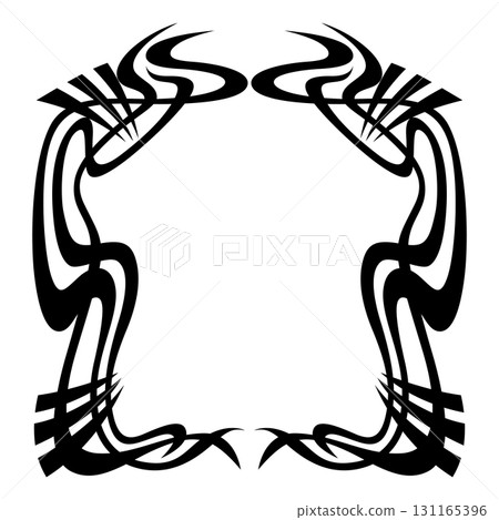 Frame in art nouveau style. Decorative geometric element. 131165396