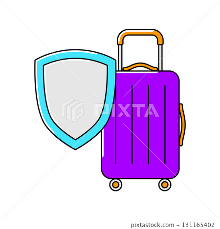 Luggage insurance icon. Air travel and tourism item. 131165402