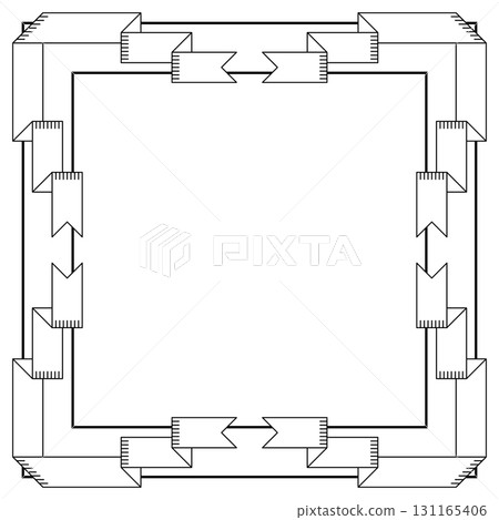 Frame with ribbons. Decorative abstract background. 131165406