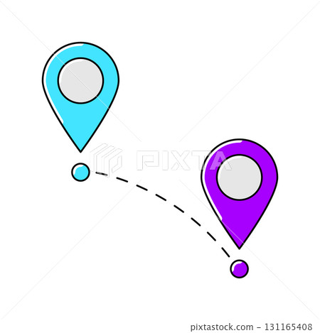 Destination marker icon. Travel illustration and tourism item. Destination marker icon. Travel illustration and tourism item. 131165408
