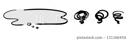 A set of comic icons and speech bubbles for vague anxiety and dissatisfaction, vector 131166458