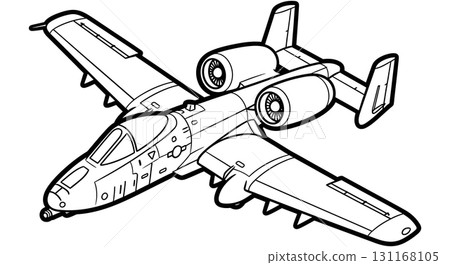 A-10 Thunderbolt II Attack Aircraft Line Art 131168105