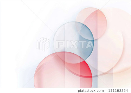 Pastel circular abstract shapes on white background Pastel circular abstract shapes on white background 131168234
