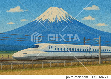 Shinkansen Mount Fuji Sand Art 131168271