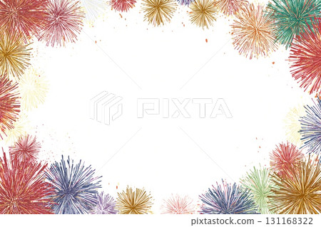 五顏六色的煙花框架 131168322