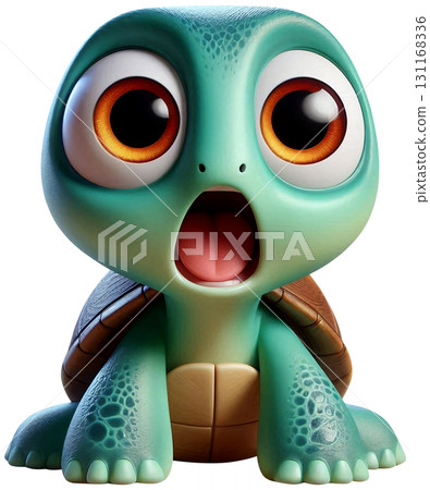 A surprised turtle with wide eyes and open mouth A surprised turtle with wide eyes and open mouth 131168336