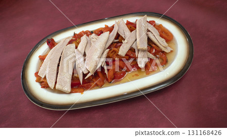 Spanish Tuna Belly Peppers Salad, Spain 131168426