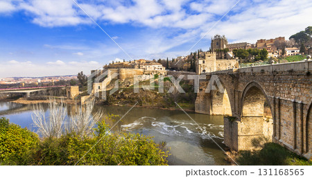 Toledo , Spain travel - view with famous bridge 131168565