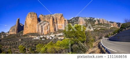 fantastic rocks of Mallos de Riglos (province of Huesca, Spain) 131168656