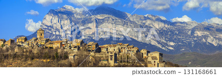 Ainsa - beautiful mountain village in Aragon, Spain (border with France) 131168661