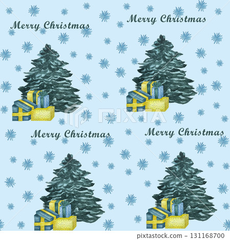 Watercolor Christmas seamless pattern, new year design background. Cute watercolor characters. Girl, woman, wreath, presents, christmas tree. Funny Xmas characters design. Watercolor Christmas seamless pattern, new year design background. Cute watercolor characters. Girl, woman, wreath, presents, christmas tree. Funny Xmas characters design. 131168700