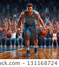 籃球運動員運球 131168724