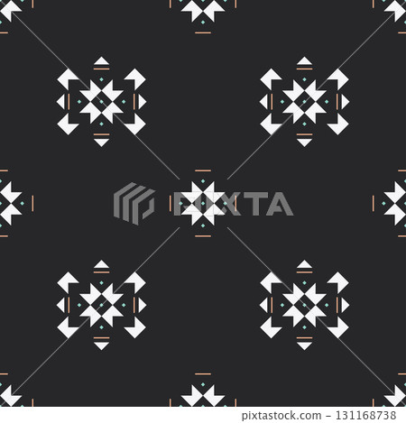 Seamless ethnic geometric pattern with tribal and cultural style, perfect for textile, fabric, wallpaper, and modern decorative backgrounds. 131168738