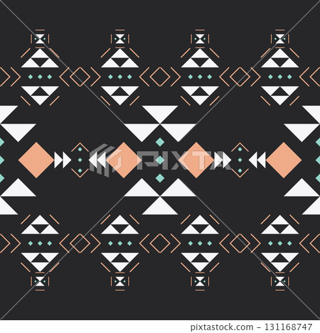 Seamless ethnic geometric pattern with tribal and cultural style, perfect for textile, fabric, wallpaper, and modern decorative backgrounds. Seamless ethnic geometric pattern with tribal and cultural style, perfect for textile, fabric, wallpaper, and modern decorative backgrounds. 131168747
