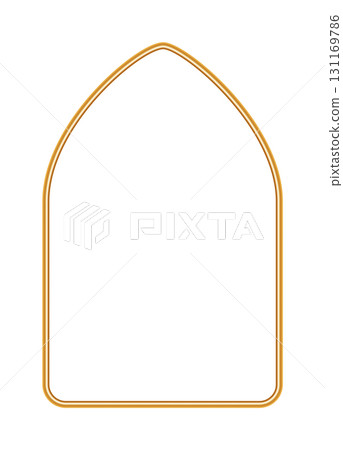 Golden 3d shiny arch. Luxury realistic frame, window shape, gate, door, geometric arch in oriental style. Muslim architecture design element, morocco shape. Vector illustration Golden 3d shiny arch. Luxury realistic frame, window shape, gate, door, geometric arch in oriental style. Muslim architecture design element, morocco shape. Vector illustration 131169786