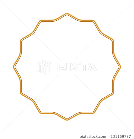 Golden shiny 3d vignette. Geometric luxury ornamental frame. Islamic, Indian decorative element, traditional Arabic border, morocco shapes. Vector illustration for certificates, stamps, labels, badges Golden shiny 3d vignette. Geometric luxury ornamental frame. Islamic, Indian decorative element, traditional Arabic border, morocco shapes. Vector illustration for certificates, stamps, labels, badges 131169787