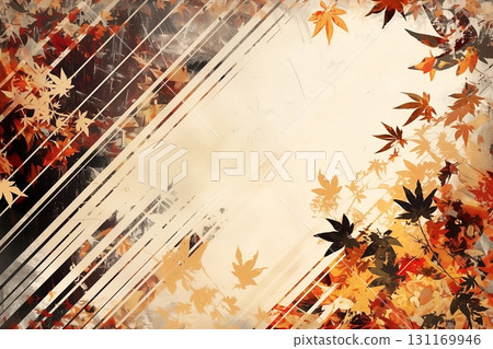 秋季日式設計背景/秋葉 131169946