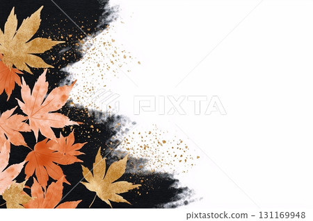秋季日式設計背景/秋葉 131169948