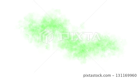 Light green to dark green smoke texture with transparent background template or mockup for visual projects 131169960