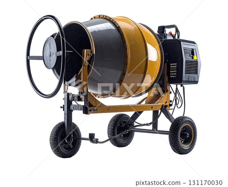 an electric concrete mixer isolated an electric concrete mixer isolated 131170030