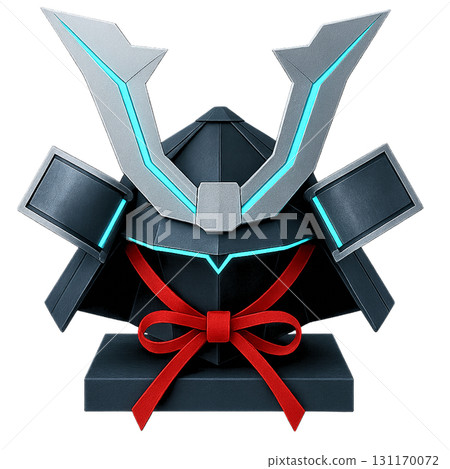 未來派頭盔裝飾男孩節摺紙插圖 131170072