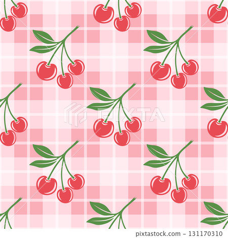 Vector Seamless Pattern with Cutout Cherry. Single, Pair of Cherries and Cluster of Cherries with Leaves , Repeated Print. Cherry Art, Design Template, Vector Illustration Vector Seamless Pattern with Cutout Cherry. Single, Pair of Cherries and Cluster of Cherries with Leaves , Repeated Print. Cherry Art, Design Template, Vector Illustration 131170310