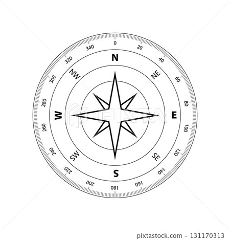 Vector Compass Dial Icon for Navigation. Travel Compass Rose Illustration, Nautical Compass for Adventure, Journey and Tourism Design. Vintage Compass Map Element, Directional Symbol Vector Compass Dial Icon for Navigation. Travel Compass Rose Illustration, Nautical Compass for Adventure, Journey and Tourism Design. Vintage Compass Map Element, Directional Symbol 131170313