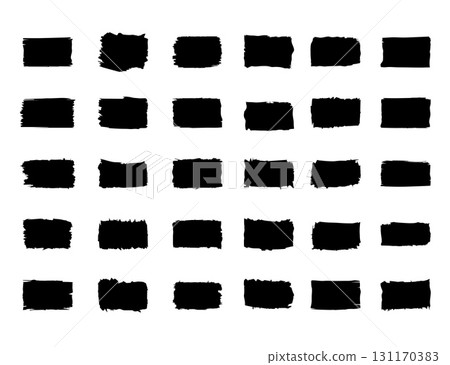 Brushstroke Shapes in Grid Arrangement on White Background. Brushstroke Shapes in Grid Arrangement on White Background. 131170383
