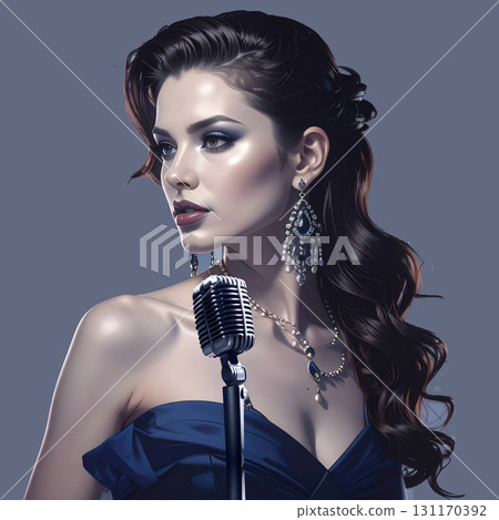 Microphone and singer: AI-generated material Microphone and singer: AI-generated material 131170392