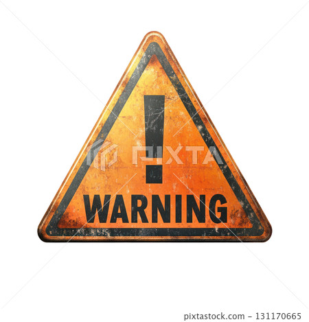 Warning sign with exclamation mark in bold letters on a textured background for safety alerts Warning sign with exclamation mark in bold letters on a textured background for safety alerts 131170665