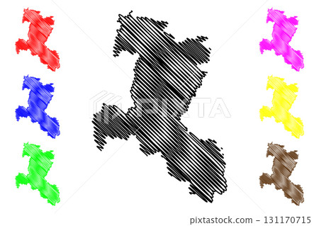 Serchhip district (Mizoram State, Republic of India) map vector illustration, scribble sketch Serchhip map 131170715