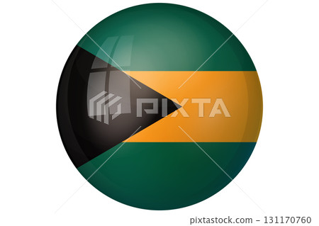 Flag of Bahamas. National symbol in official colors. Template icon. Abstract vector background. Round glass light ball, 3D big bubble, sphere 131170760