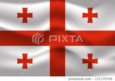 Flag of Georgia. Georgian national symbol in official colors. Template icon. Abstract vector background Flag of Georgia. Georgian national symbol in official colors. Template icon. Abstract vector background 131170790