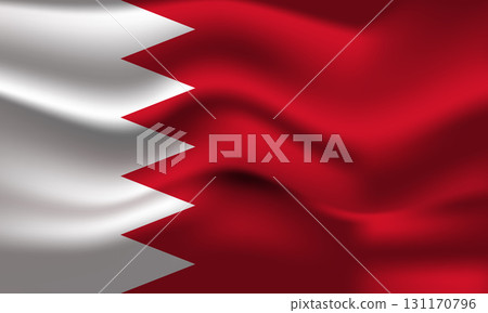 Flag of Bahrain. National symbol in official colors. Template icon. Abstract vector background 131170796