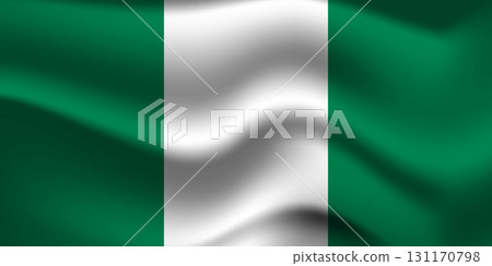 Flag of Nigeria. Nigerian national symbol in official colors. Template icon. Abstract vector background 131170798