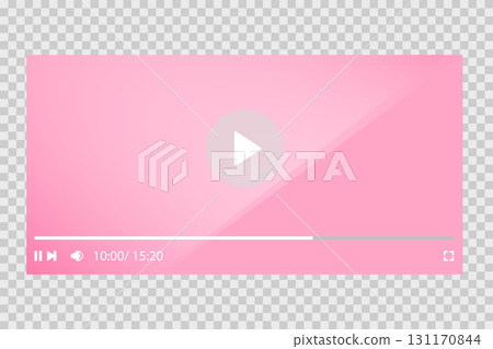 Template video player for web and mobile apps. Modern multimedia playback application. Audio player control panel, media music player 131170844