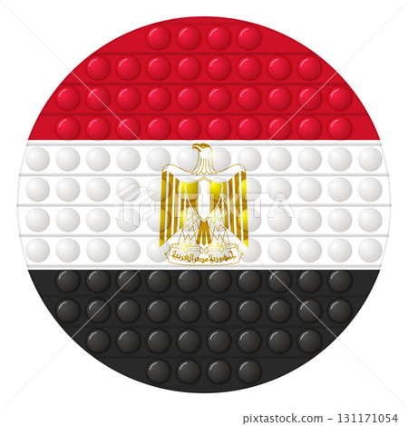 Glass light ball with flag of Egypt. Round sphere, template icon. National symbol. Glossy realistic ball, 3D abstract vector illustration highlighted on a white background. Big bubble Glass light ball with flag of Egypt. Round sphere, template icon. National symbol. Glossy realistic ball, 3D abstract vector illustration highlighted on a white background. Big bubble 131171054