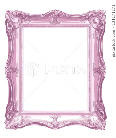 Decorative pink vintage frame suitable for artwork, photos, or crafts with ornate details 131171171