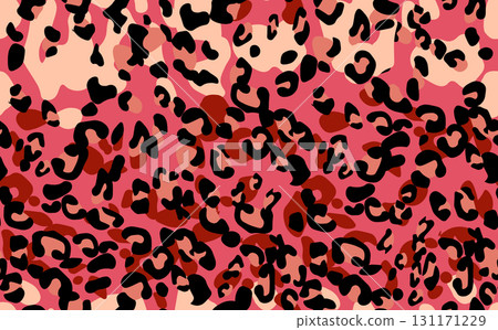 Abstract modern leopard seamless pattern. Animals trendy background. Color decorative vector stock illustration for print, card, postcard, fabric, textile. Modern ornament of stylized skin 131171229