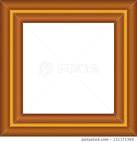 Squared golden vintage wooden frame for your design. Vintage cover. Place for text. Vintage antique gold beautiful rectangular frames. Template vector illustration 131171369