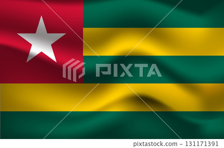 Flag of Togo. National symbol in official colors. Template icon. Abstract vector background 131171391