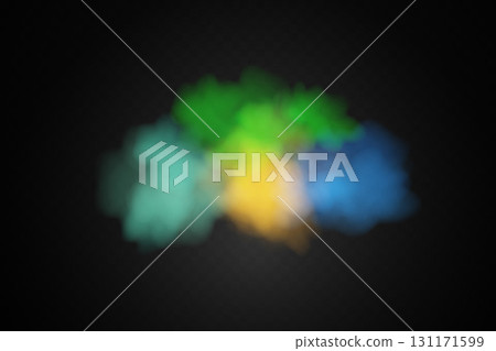 Color smoke effect background. Realistic decorative fog in the air, vapor, creeping smoke puff. Layout of cloudy smog. Transparency vector illustration Color smoke effect background. Realistic decorative fog in the air, vapor, creeping smoke puff. Layout of cloudy smog. Transparency vector illustration 131171599