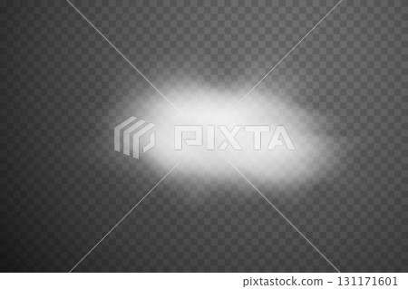 Smoke effect background. Realistic decorative fog in the air, vapor, creeping smoke puff. Layout of cloudy smog. Transparency vector illustration 131171601