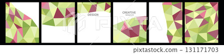 Set of vector cover notebook design. Abstract rainbow minimal triangles halftone template design for notebook paper, copybook brochures, book, magazine. Planner and diary cover for print Set of vector cover notebook design. Abstract rainbow minimal triangles halftone template design for notebook paper, copybook brochures, book, magazine. Planner and diary cover for print 131171703