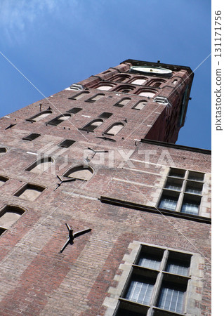 old red brick tenement house in the old town of Gdansk Poland old red brick tenement house in the old town of Gdansk Poland 131171756