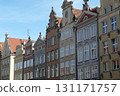 Old town square buildings lit by the sun Gdansk, Poland 131171757