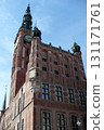 old red brick tenement house in the old town of Gdansk Poland 131171761